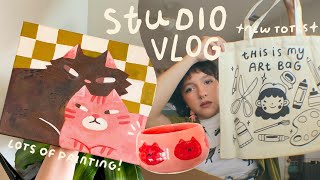 a week of fun art making, my first ceramics + new totes! / studio vlog: 055