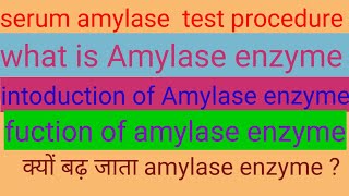 serum amylase test procedure in biochemistry analyzer