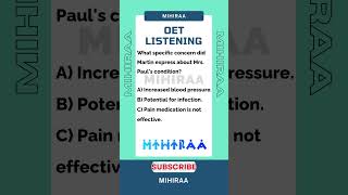 OET LISTENING SHORT - 5 | LISTENING WITH MIHIRAA #OET #OETListening #OETListeningTest #Mihiraa