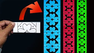 Easy Paper Cutting Border Design | Paper Chain Flower | Paper Craft | Home Decor