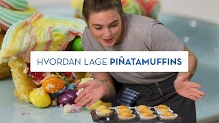 Rainbow explotion muffins med regnbuefrosting  | Hvordan lage | TINE Kjøkken