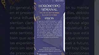 PISCIS Horóscopo Semanal · Del 30 de septiembre al 6 de octubre #piscis #horoscopo #horoscope