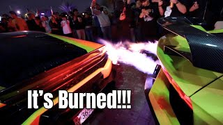 Lamborghini SVJ Burns Lamborghini Huracan With Massive Flames!!!