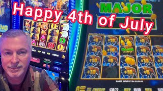 Buffalo Lightning Link - MAJOR WIN on $5 Bet to Celebrate the 4th!  #buffalo #buffalolink #handpay