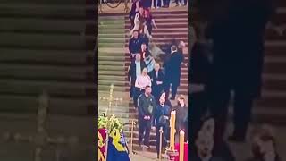 man falls on steep steps while waiting to see the Queen coffin #shorts