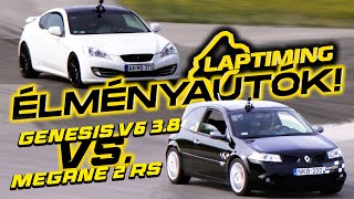 ÉLMÉNY ELÉRHETŐ ÁRON! - Hyundai Genesis Coupe V6 3.8 vs. Renault Megane2 RS R26 - Laptiming Ep. 328.