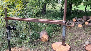 Homemade Wood Splitter- Manual Spring Assist- DIY