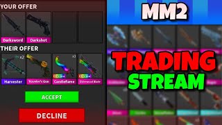 🔴MM2 TRADING STREAM! (🎁Godly Give Away In DIscord!🎁)