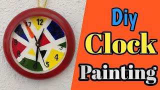 Diy Colourful Clock Paining ideas | Painting #diy