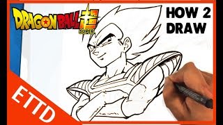 How to Draw Vegeta from Dragonball Super - DBZ - Easy Things to Draw for Beginners