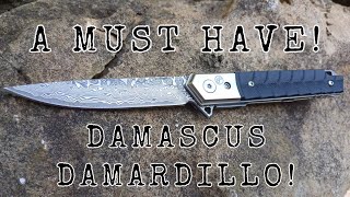 THE DAMARDILLO! Super cool damascus folder!