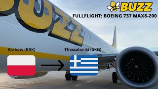 FULLFLIGHT | Buzz (Ryanair) | Boeing 737 MAX 8-200 | Krakow (KRK) - Thessaloniki (SKG) | FR2777