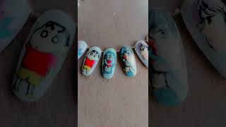 doremon nail art design