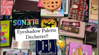 EYESHADOW PALETTE DECLUTTER!! | 40+ gone!