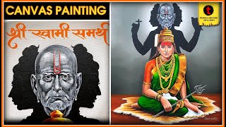 'सद्गुरू श्री स्वामी समर्थ' | कॅनव्हास पेंटिंग |  | Sadguru Shree Swami Samarth | Canvas Painting