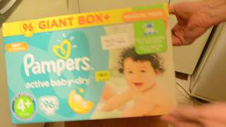 Распаковка Подгузники Pampers Active Baby-Dry Размер 4+ (Maxi+) из Rozetka.com.ua