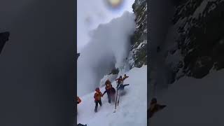 Terrifying Avalanche Sweeps Skiers and Ice Climber · Slovakia Tatras Mountains