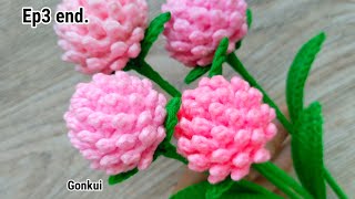 Ep3 end. Assembly flower ❤️Easy Crochet Gomphrena Pink Flower Tutorial | Crochet Flower Bouquet