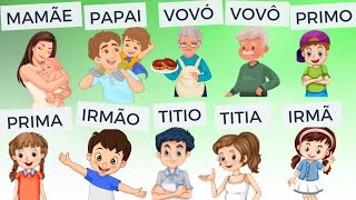 Vamos aprender a Falar? Mamãe, papai, titio, vovó, irmão,titia,vovô,irmã, primo e prima