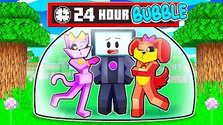 CATNAP SISTER and DOGDAY SISTER Locked Me In 24 HOUR BUBBLE in Minecraft!