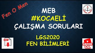 KOCAELİ ÇALIŞMA SORULARI - 8.SINIF FEN BİLİMLERİ-- LGS YE HAZIRLIK