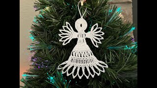 2-D Christmas Angel Ornament, Crochet Tutorial #4