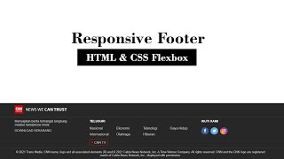 Membuat Responsive Footer (CNN Indonesia) dengan HTML & CSS Flexbox