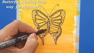 How to draw Butterfly sketching from Easy technique step by step tutorial #howtodraw #sketching #art