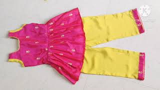 Saree re-use सुंदर टॉप / लहान मुलीचा / 6 ते 7 वर्षाच्या मुलीचा dress cutting and stitching