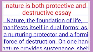 nature is both protective and destructive essay