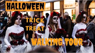 Halloween in Denmark 4K | Walking Tour, Customes, Firework show and more