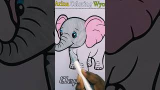 Baby Elephant Coloring Page – Easy and Fun Art Tutorial for All Ages | Arina Coloring Wyo#shorts