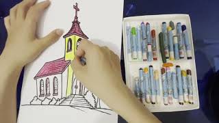 How to color an old-fashioned house