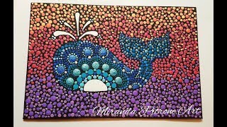 Part 2 Whale Mandala sunset gradient ~ How to paint a dot gradient background with Miranda Pitrone