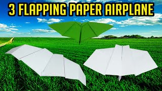 3 Flapping Paper Airplane - how to make a paper BAT that flaps its wings