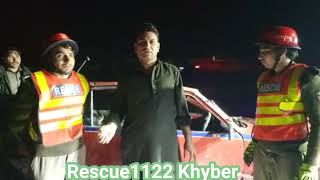 Rescue1122 Khyber team rushed to the incident place and recovered the vehicle successfully