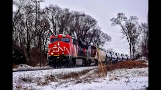 CN 3884 (100 CN) and CN 2124 (15th Anniversary) Lead a U703 West Near Cherry Valley Il