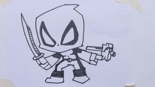 How to draw cartoon deadpool