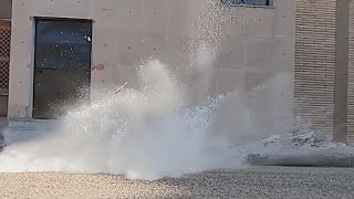 20 L Bottle Slow motion explosion dropped from 80 feet almost hits bird #Shorts