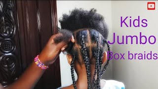 Back to school kids hair  jambo box braids toddler hairstyle || how to feather braiding hair tips