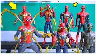 7 Bonecos Marvel Homem Aranha (Iron Spider) com Lança Teias