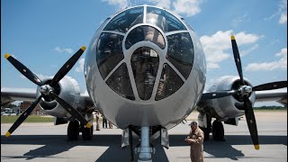 Big Old BOEING SUPERFORTRESS AIRCRAFT ENGINES Cold Straing Up