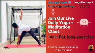 21 day yoga challengeday-2🧘fat losss  #yoga #yogachallenge #yogaclasess #freeyogaclasses #yogajagat