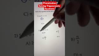 Precalculus | Solving Trigonometric Equations | #mathshorts #precalculus #trigonometricequations