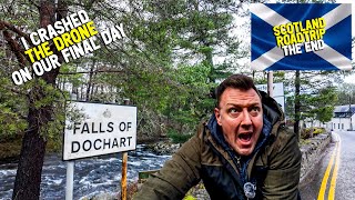 Falls of Dochart May be the end!!! i Crash my drone in the Winter Vanlife UK  Scotland Road Vlog 10