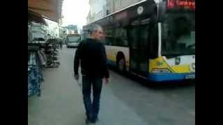 Buses in Schwerin, Germany, escorted by Segway