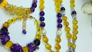 создаю украшения своими руками из натуральных камней 💛💜#jewelry#handmade#