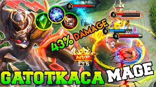 Gatotkaca Magical Damage EXP Laner With 43% Damage !! Gatotkaca Best Build Gameplay 2023 MLBB