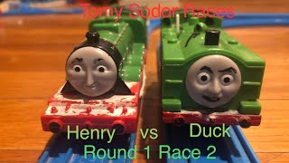 Tomy/Trackmaster/Plarail Sodor Races Round 1 Race 2 Henry vs Duck