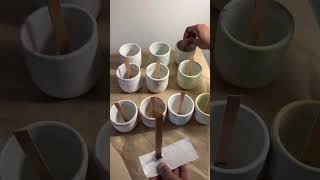 Concrete Jars For Candles 🕯️#candlemaking #cement #oodlysatisfying #woodenwickcandles